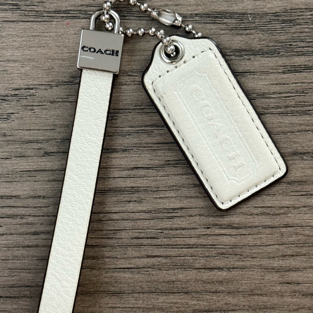 Coach Chalk and Silver Metal Bar with Hand Strap set